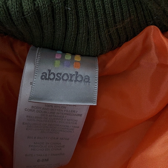 ⭐ NWT- Baby Winter Snowsuit- 6-9 Months- Coat- Jacket- Gloves -  Green Olive - Picture 5 of 6